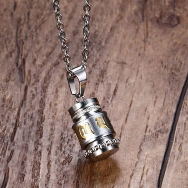 Stainless Steel Prayer Wheel Mantra Necklace-Your Soul Place